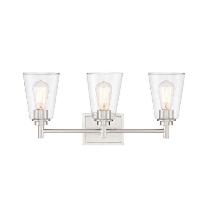 Westin 3-Light Bathroom Vanity Light Bar in Satin Platinum
