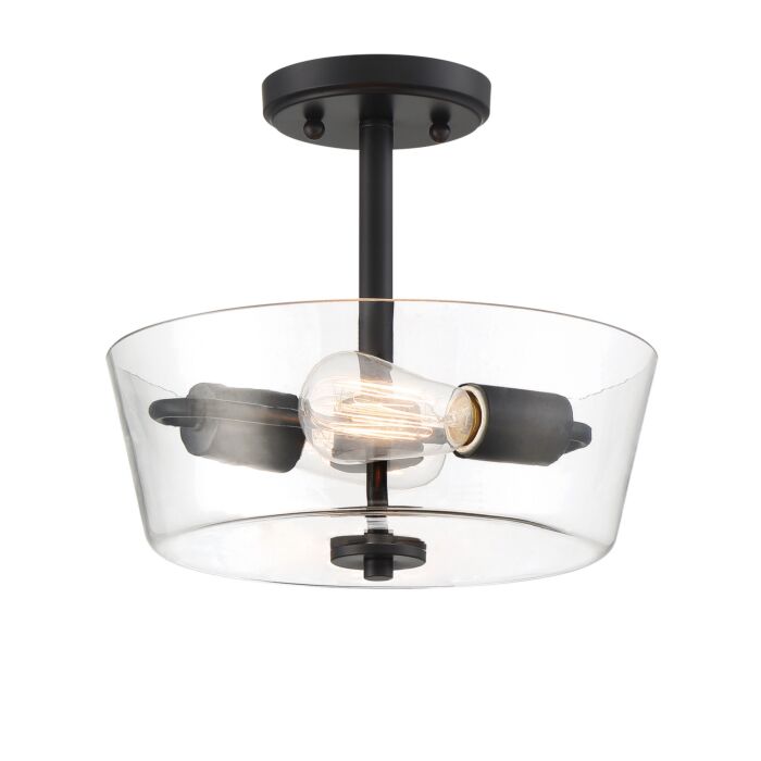 Westin 2-Light Semi-Flush Mount in Matte Black