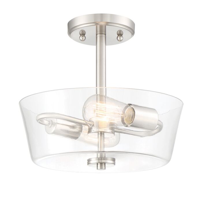 Westin 2-Light Semi-Flush Mount in Satin Platinum
