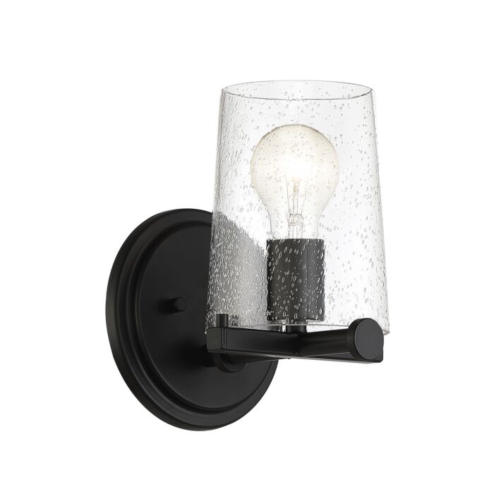 Matteson 1-Light Wall Sconce in Matte Black
