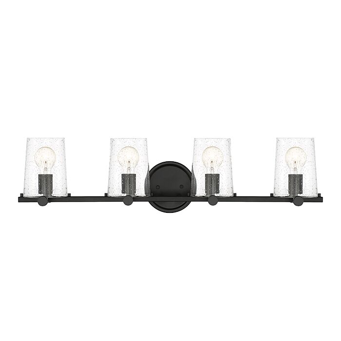 Matteson 4-Light Bathroom Vanity Light Bar in Matte Black