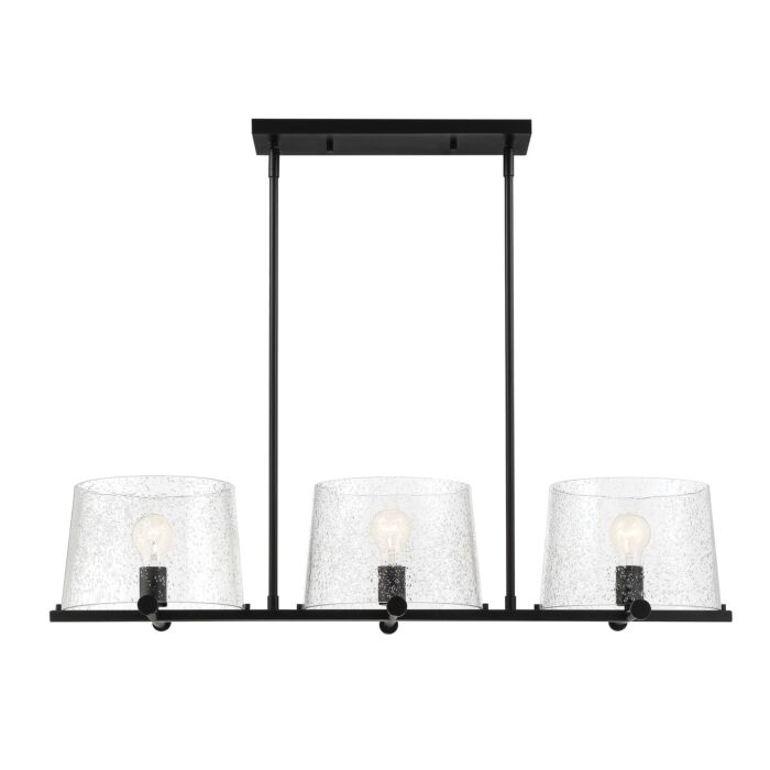 Matteson 3-Light Island Pendant in Matte Black