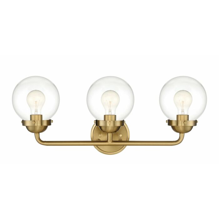 Knoll 3-Light Bathroom Vanity Light Bar in Brushed Gold