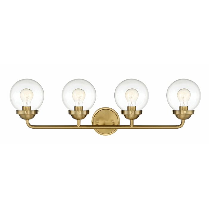 Knoll 4-Light Bathroom Vanity Light Bar in Brushed Gold