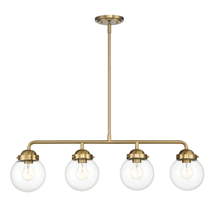 Knoll 4-Light Island Pendant in Brushed Gold