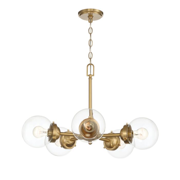 Knoll 5-Light Chandelier in Brushed Gold