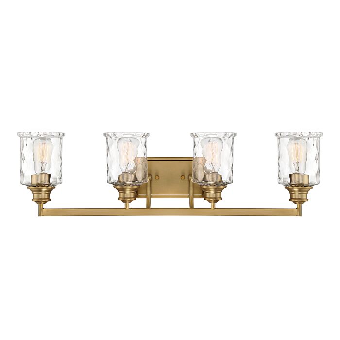 Drake 4-Light Bathroom Vanity Light Bar in Brushed Gold