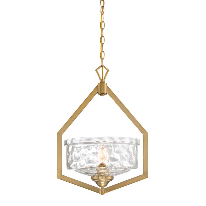 Drake 1-Light Foyer Pendant in Brushed Gold