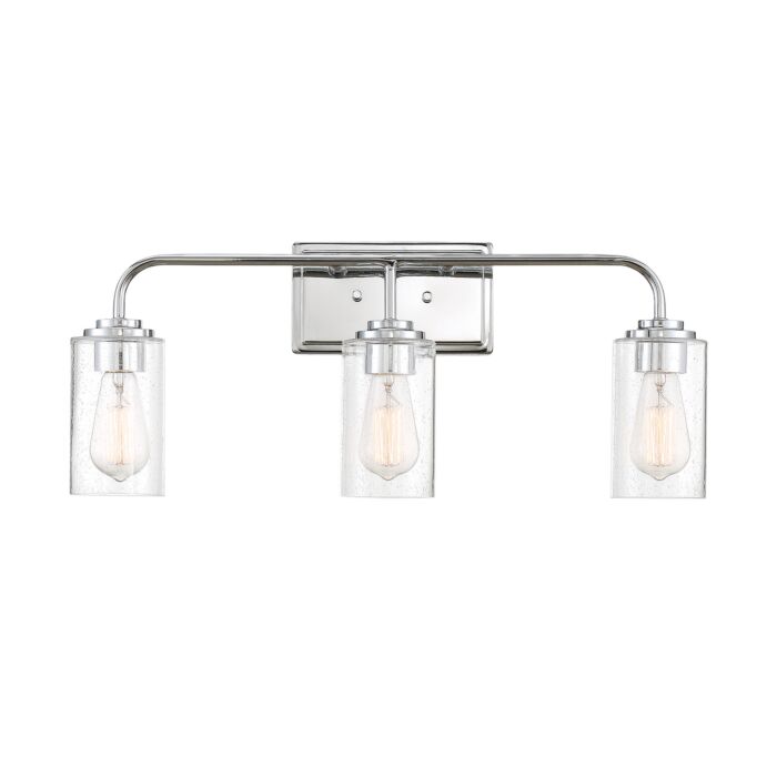 Logan 3-Light Bathroom Vanity Light Bar in Chrome