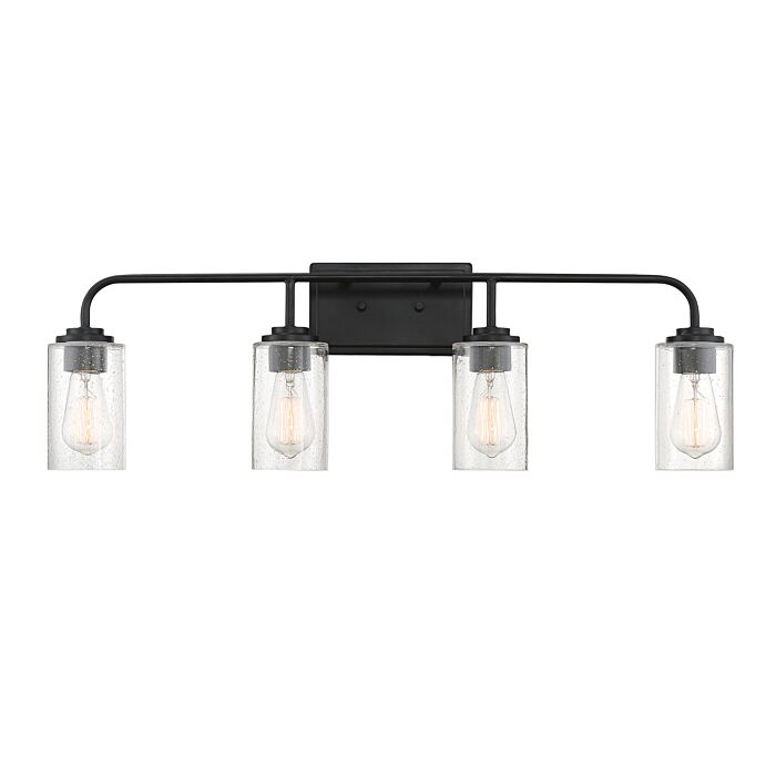Logan 4-Light Bathroom Vanity Light Bar in Matte Black