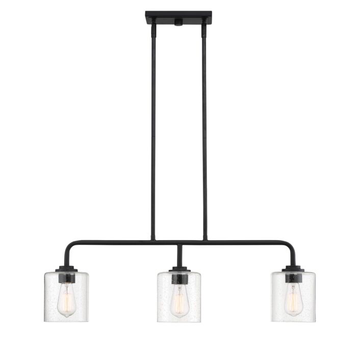 Logan 3-Light Island Pendant in Matte Black