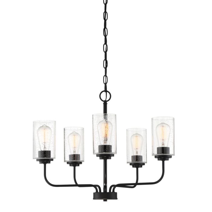 Logan 5-Light Chandelier in Matte Black