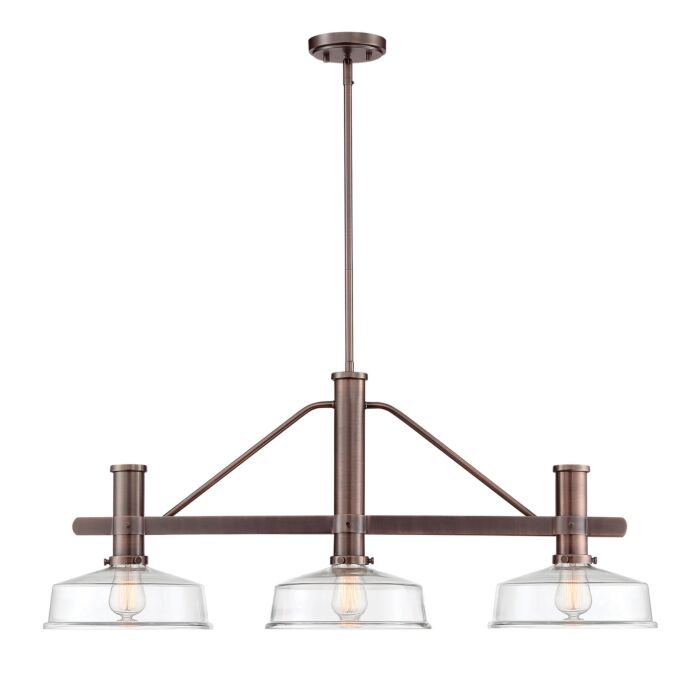 Carson 3-Light Island Pendant in Satin Copper Bronze