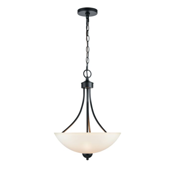 Millennium 3 Light Pendant Light in Matte Black