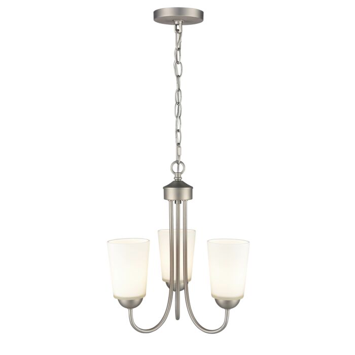Millennium 3 Light Chandelier in Satin Nickel