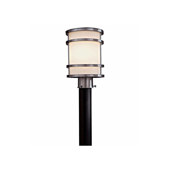 The Great Outdoors Bay View 12 Inch Outdoor Post Light in Brushed Stainless Steel