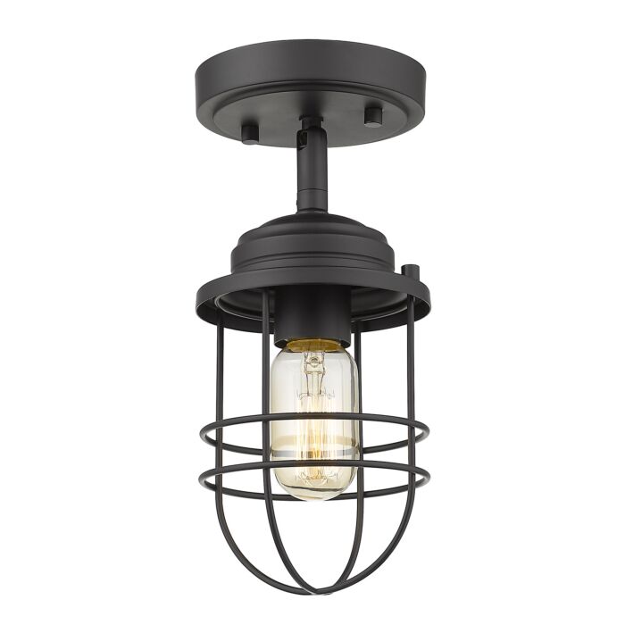 Golden Seaport 5 Inch Ceiling Light in Black