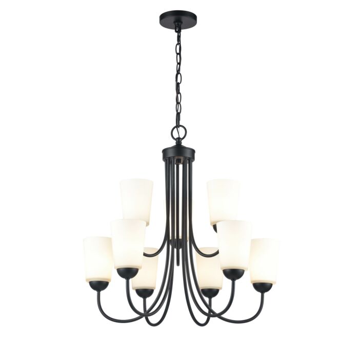 Millennium 9 Light Chandelier in Matte Black