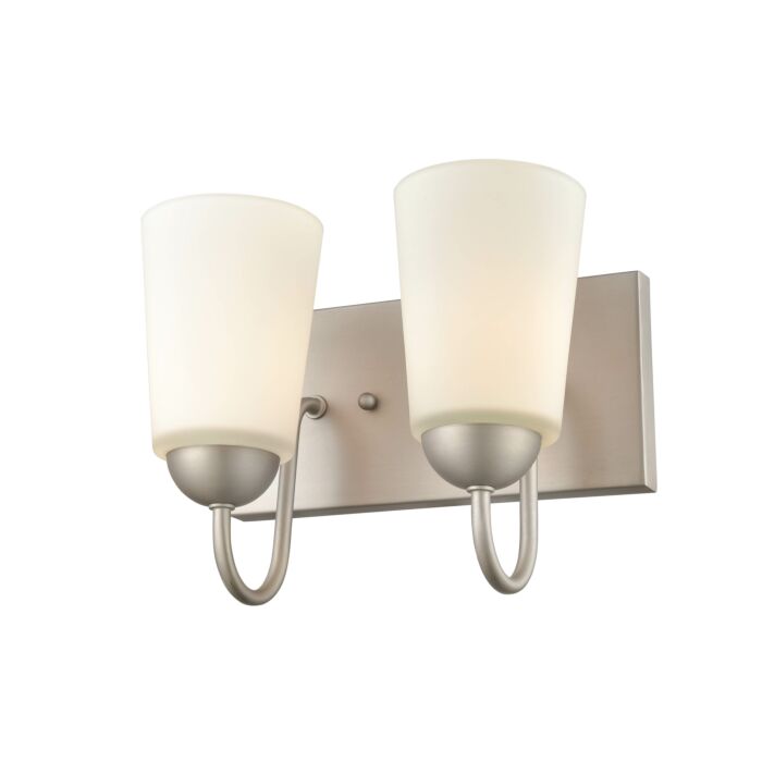 Millennium 2 Light Bathroom Vanity Light in Satin Nickel