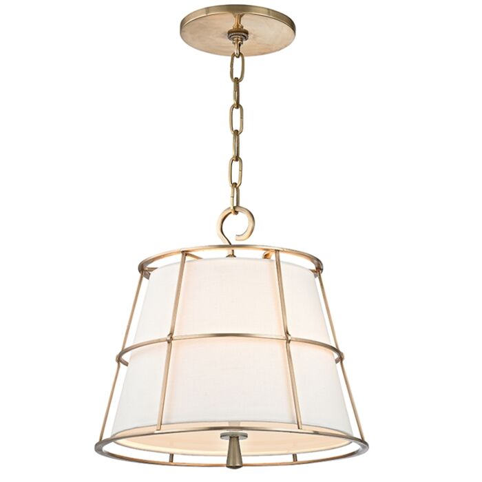 Hudson Valley Savona 2 Light 15 Inch Pendant Light in Aged Brass