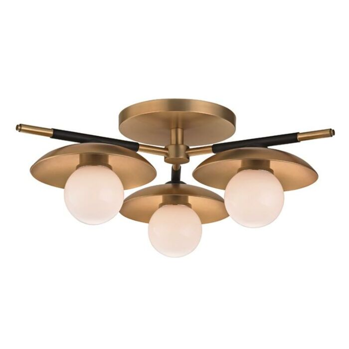 Hudson Valley Julien 3 Light Ceiling Light in Aged Brass