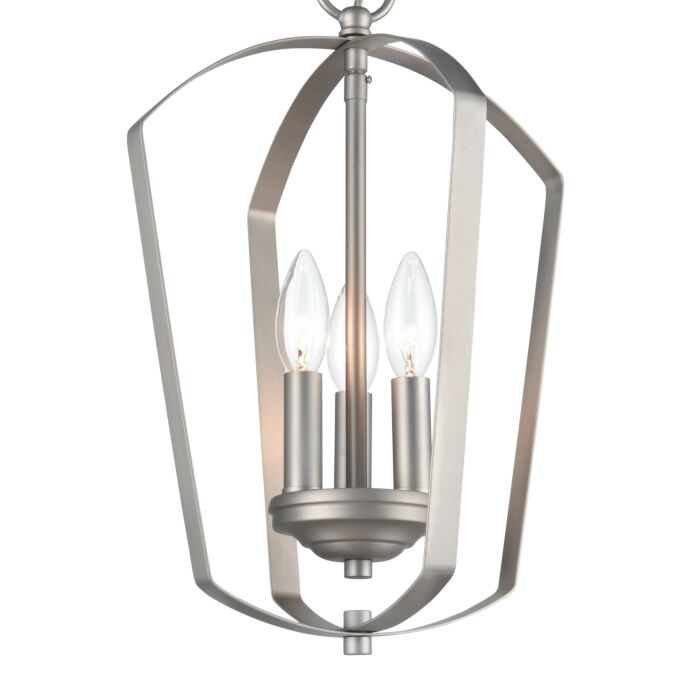 Millennium 3 Light Chandelier in Satin Nickel