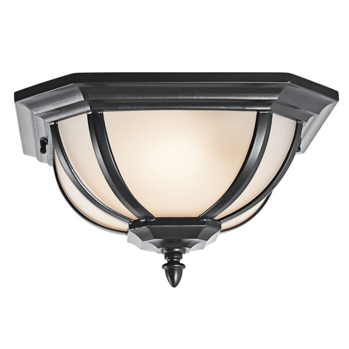 Kichler Salisbury 2 Light 13.5 Inch Outdoor Flush & Semi Flush Mount in Black