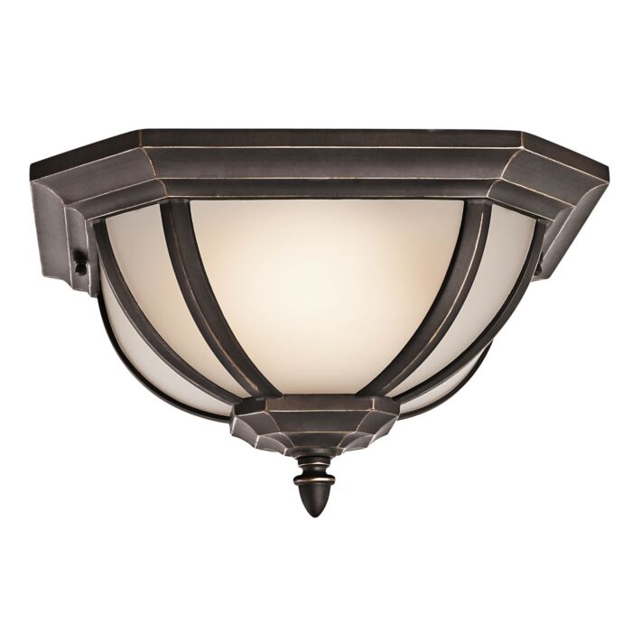 Kichler Salisbury 2 Light 13.5 Inch Outdoor Flush & Semi Flush Mount in Bronze