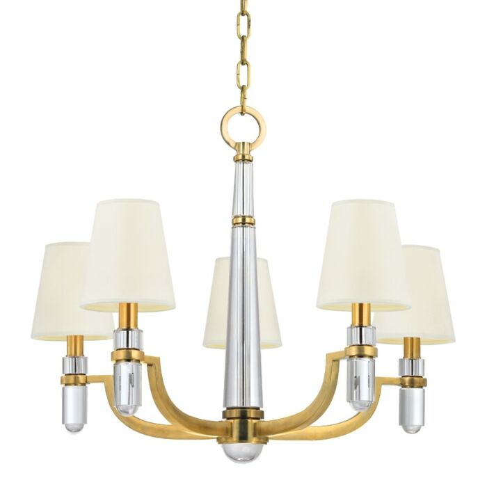 Hudson Valley Dayton 5 Light Chandelier in Aged Brass