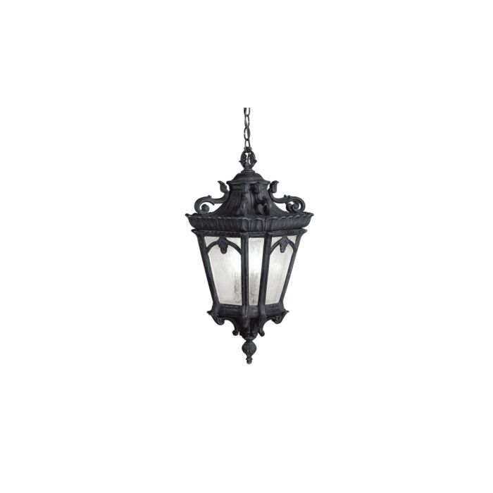 Kichler Tournai 3 Light 12 Inch Outdoor Hanging Pendant in Textured Black