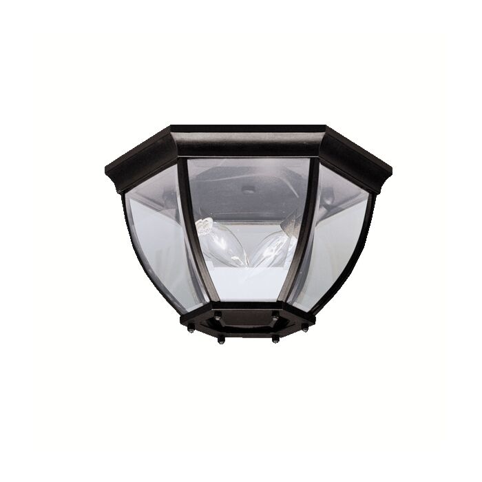 Kichler Outdoor 2 Light 12 Inch Flush & Semi Flush Mount in Black Finish