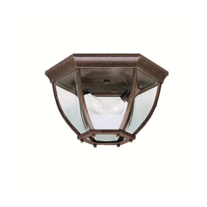 Kichler Outdoor 2 Light 12 Inch Flush & Semi Flush Mount in Tannery Bronze