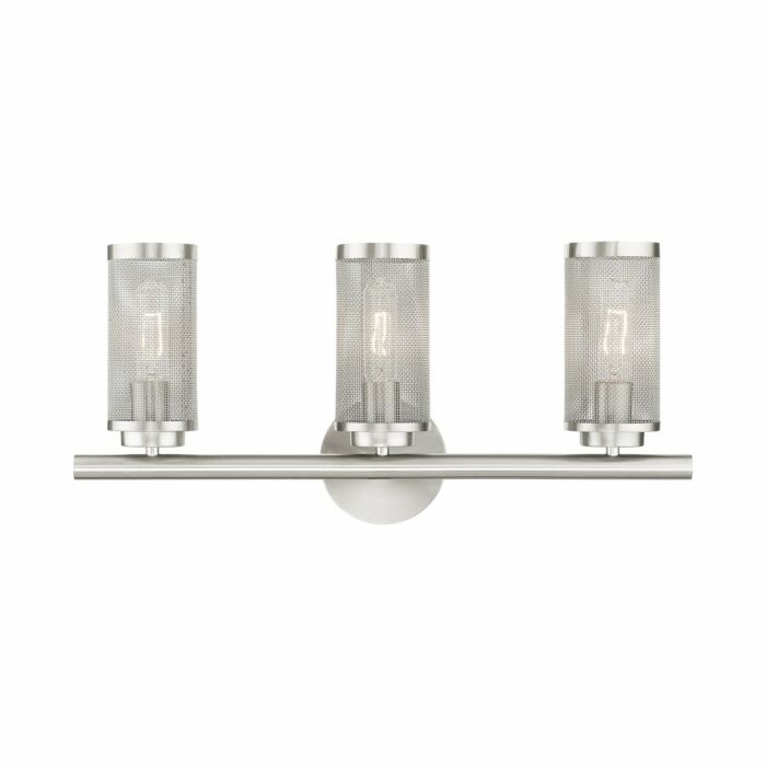 Industro 3-Light Bathroom Vanity Light in Brushed Nickel