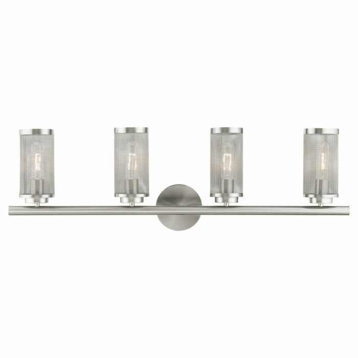 Industro 4-Light Bathroom Vanity Light in Brushed Nickel