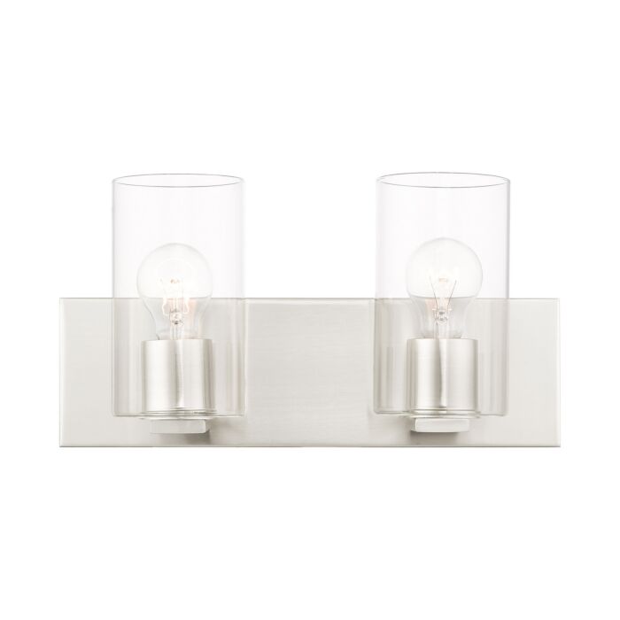 Zurich 2-Light Bathroom Vanity Light in Brushed Nickel