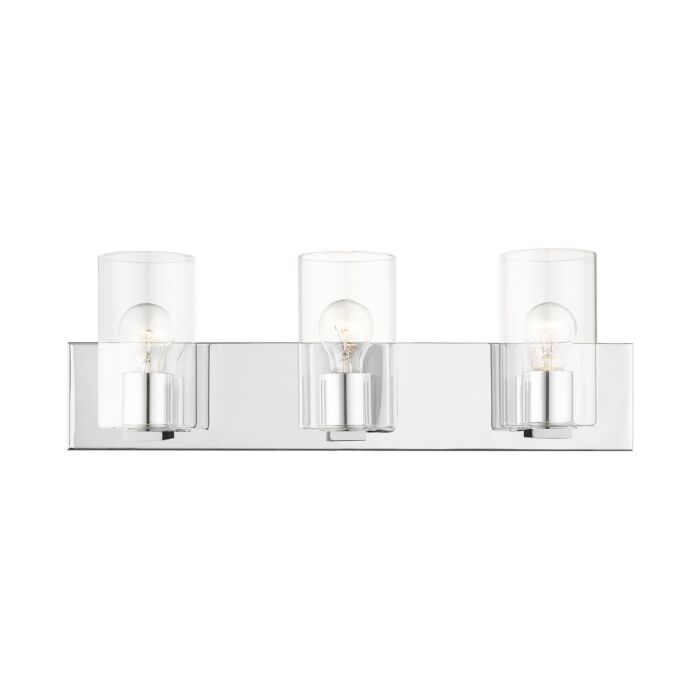 Zurich 3-Light Bathroom Vanity Light in Polished Chrome