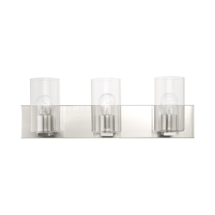 Zurich 3-Light Bathroom Vanity Light in Brushed Nickel
