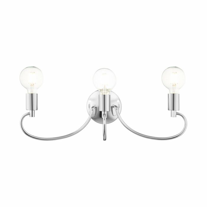 Bari 3-Light Bathroom Vanity Light in Polished Chrome