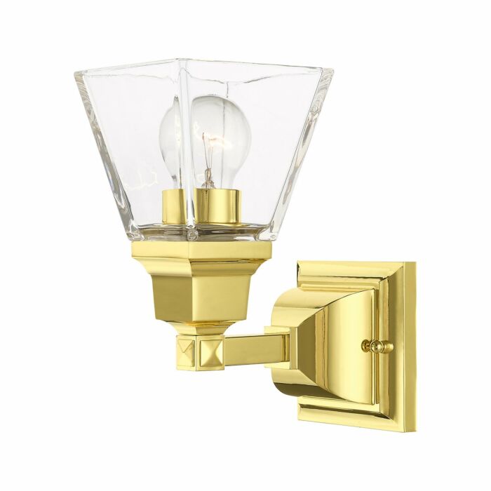 Mission 1-Light Wall Sconce in Polished Brass