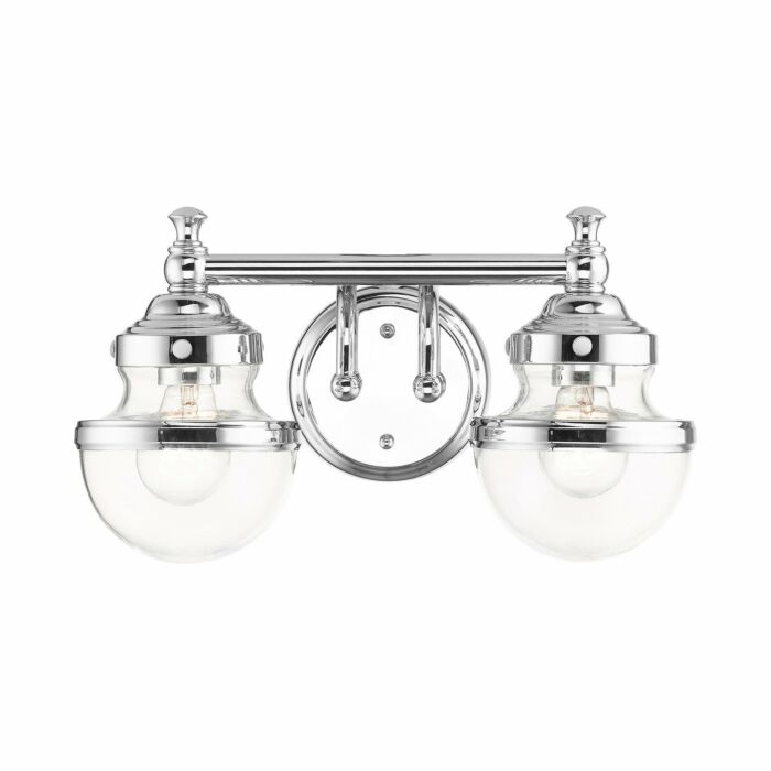 Oldwick 2-Light Bathroom Vanity Light in Polished Chrome