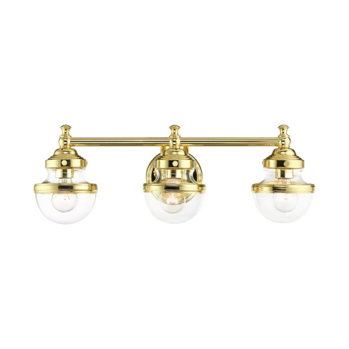 Oldwick 3-Light Bathroom Vanity Light in Polished Brass