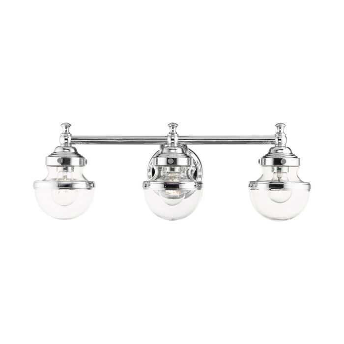 Oldwick 3-Light Bathroom Vanity Light in Polished Chrome
