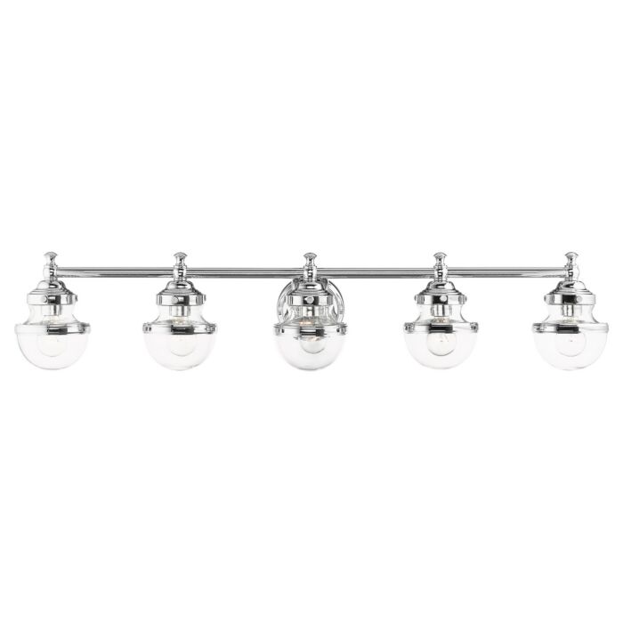 Oldwick 5-Light Bathroom Vanity Light in Polished Chrome