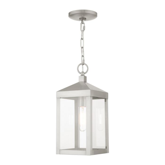 Nyack 1-Light Outdoor Pendant in Brushed Nickel
