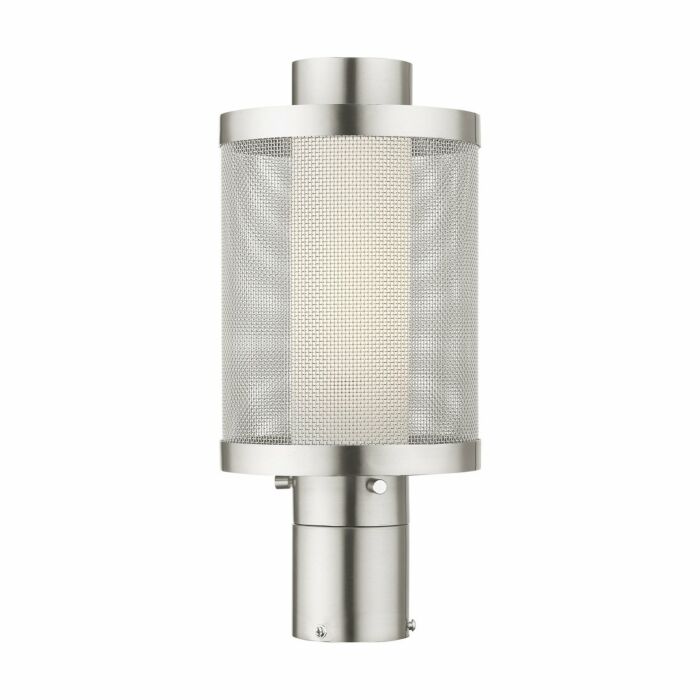Nottingham 1-Light Outdoor Post Top Lantern in Brushed Nickel