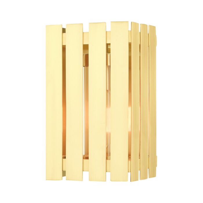Greenwich 1-Light Outdoor Wall Lantern in Satin Brass