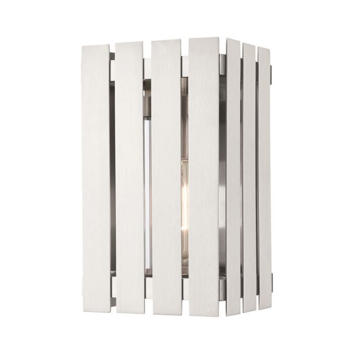 Greenwich 1-Light Outdoor Wall Lantern in Brushed Nickel