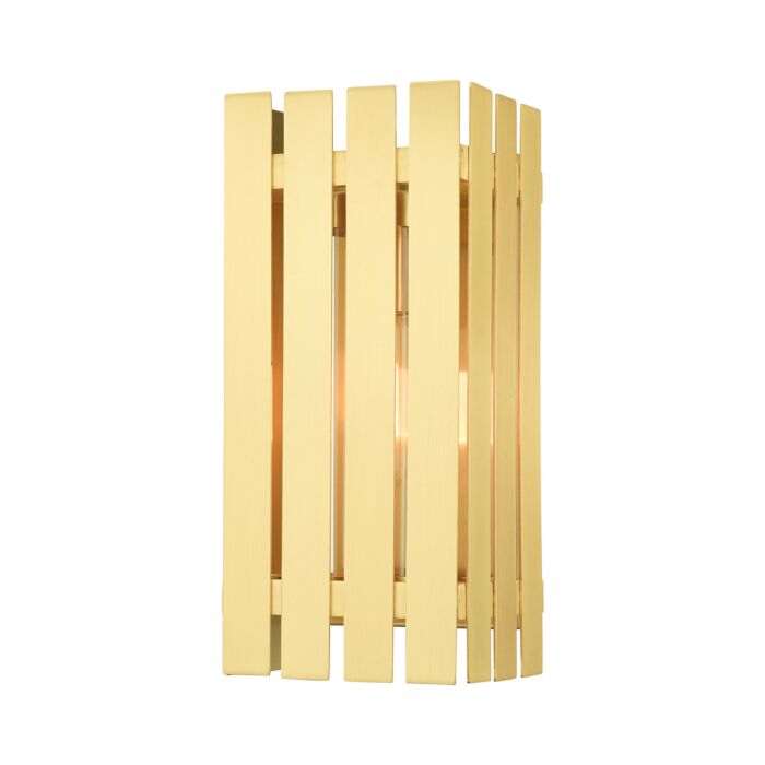 Greenwich 1-Light Outdoor Wall Lantern in Satin Brass