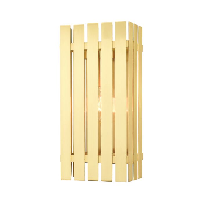 Greenwich 1-Light Outdoor Wall Lantern in Satin Brass