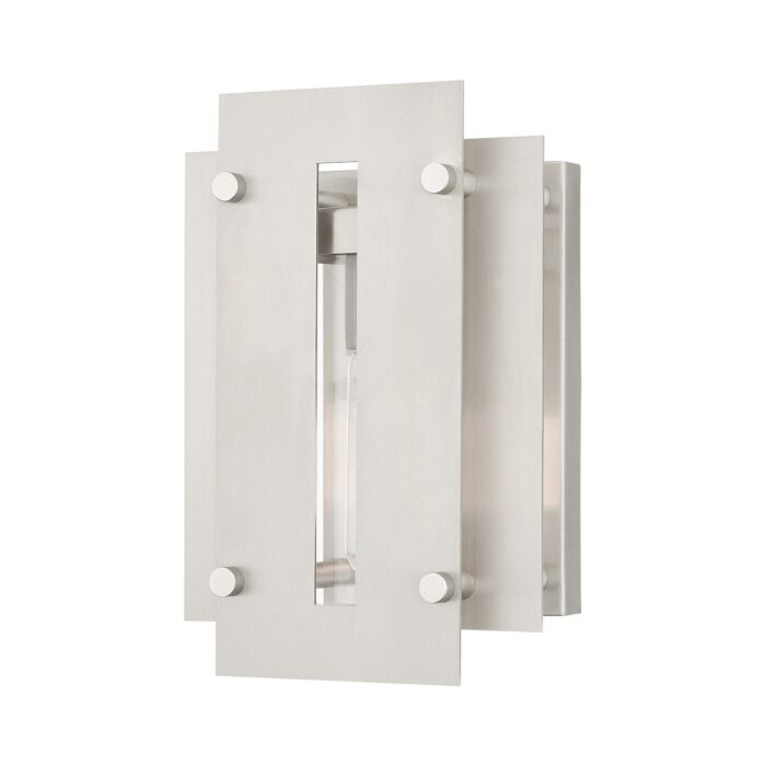 Utrecht 1-Light Outdoor Wall Lantern in Brushed Nickel